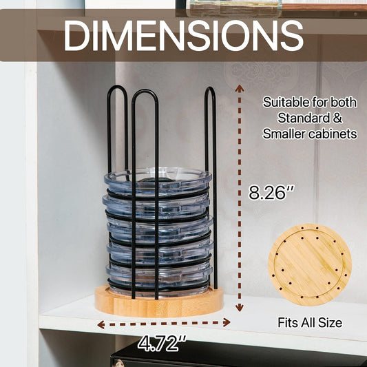 2PC Tumbler Lid Organizer, Detachable Cup Lid Organizer for Simple Modern Tumbler/Yeti Tumbler/Stanley Tumbler Lids, Holds up to 20 Lids, Cup Organizer for Kitchen Organizers and Storage