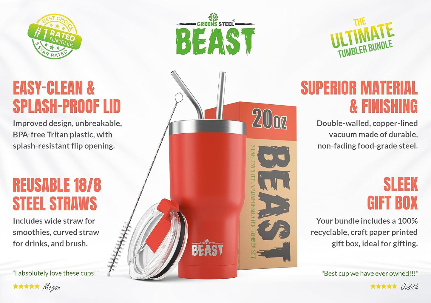 Beast 10 oz Tumbler Stainless Steel Vacuum Insulated Coffee Ice Cup Double Wall Travel Flask (Arctic White)