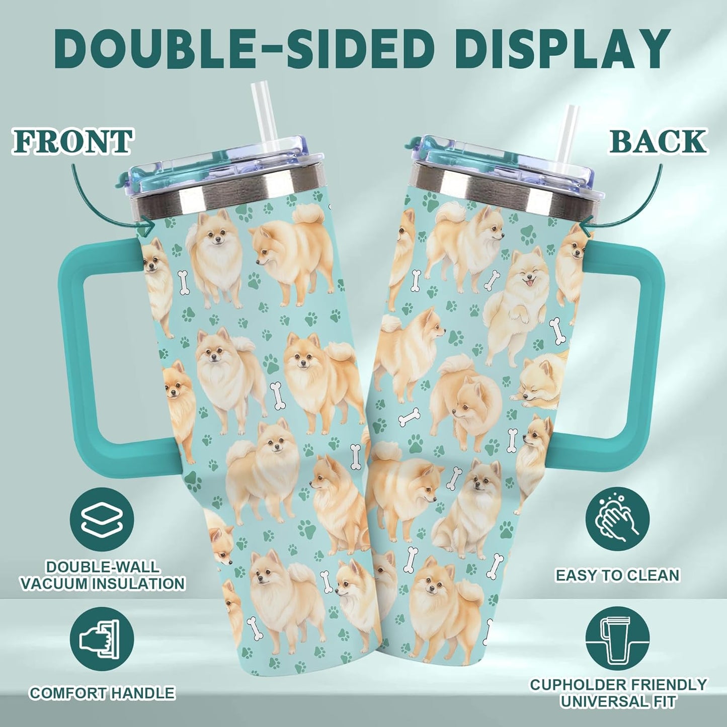 Beagle Gifts for Women Men, 40oz Stainless Steel Insulated Tumbler Travel Cup Mug, Funny and Unique Beagle Gifts for Dog Lover - Colors B
