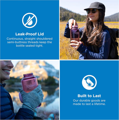 Nalgene 32 oz Wide Mouth Water Bottle | BPA-Free, Durable & Leak Proof, Lightweight Bottle for Hiking & Gym, Work & Travel