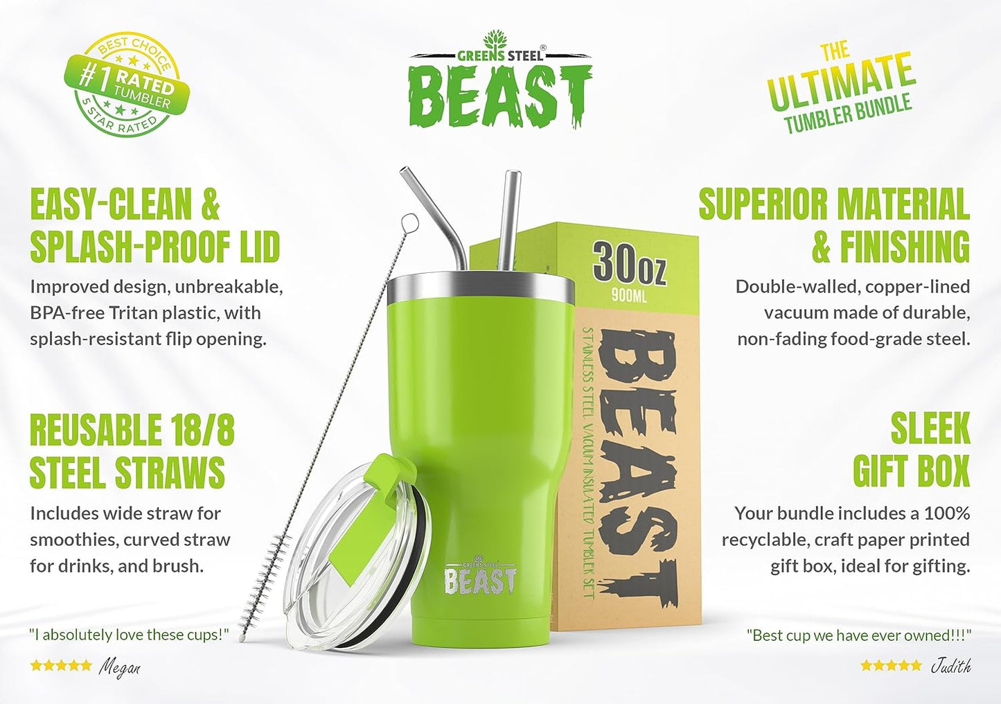 Beast 10 oz Tumbler Stainless Steel Vacuum Insulated Coffee Ice Cup Double Wall Travel Flask (Arctic White)