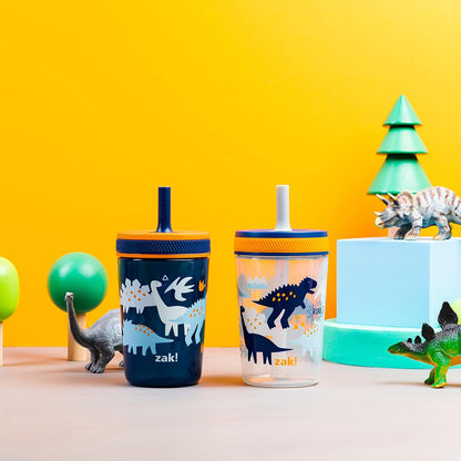 Zak Designs 15oz Bluey Kelso Tumbler Set, Leak-Proof Screw-On Lid with Straw Made of Durable Plastic and Silicone, Perfect Bundle for Kids, 2 Count (Pack of 1) - Colors B