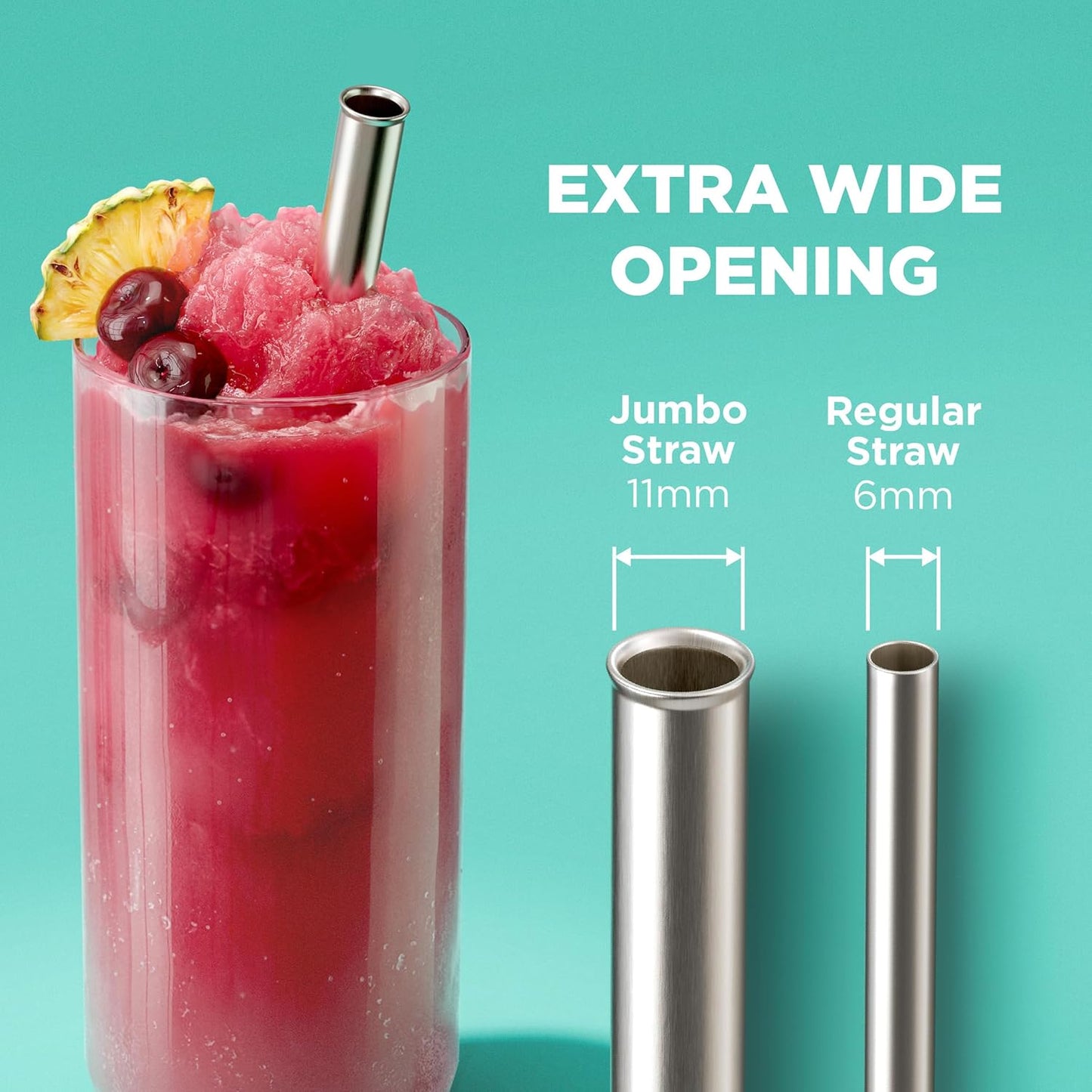 ZOKU Reusable Metal Straw with Case for Travel, Teal - Collapsible Stainless Steel Drinking Straw with Silicone Tip and Cleaner Brush, Ideal for Key Chains, Pockets, Purses