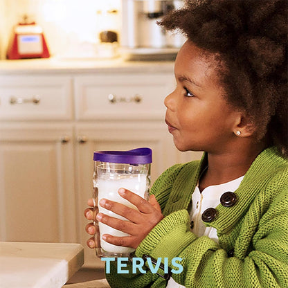 Tervis Clear & Colorful Lidded Made in USA Double Walled Insulated Tumbler Travel Cup Keeps Drinks Cold & Hot, 24oz, Black Lid, 1 Count (Pack of 1)