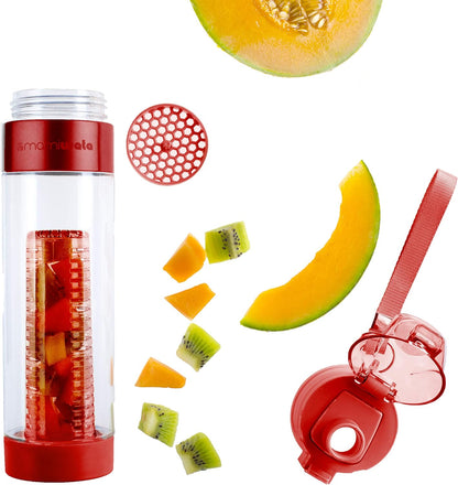 MAMI WATA Fruit Infuser Water Bottle – 24 oz – Tritan Plastic - Unique Stylish Design – Fruit Infused Water recipes eBook & Insulating sleeve – Beautiful Gift Box