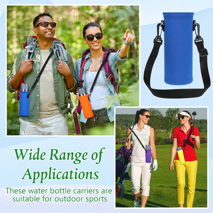 Patelai 12 Pack Water Bottle Carrier Bag 25 oz Insulated Neoprene Sling Holder Case Pouch Cover with Adjustable Shoulder Strap Portable Water Bottle Coolie for Kids Adults Walking Hiking