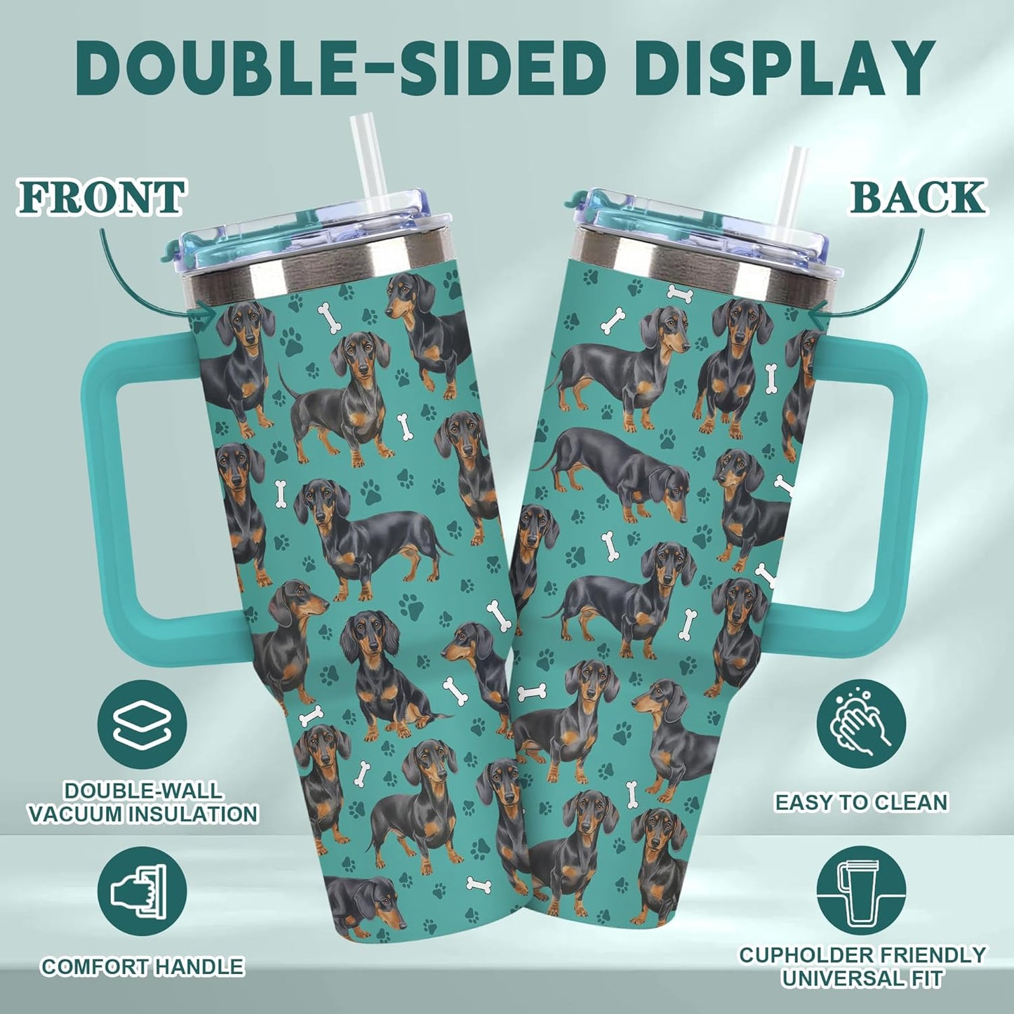 Beagle Gifts for Women Men, 40oz Stainless Steel Insulated Tumbler Travel Cup Mug, Funny and Unique Beagle Gifts for Dog Lover - Colors A