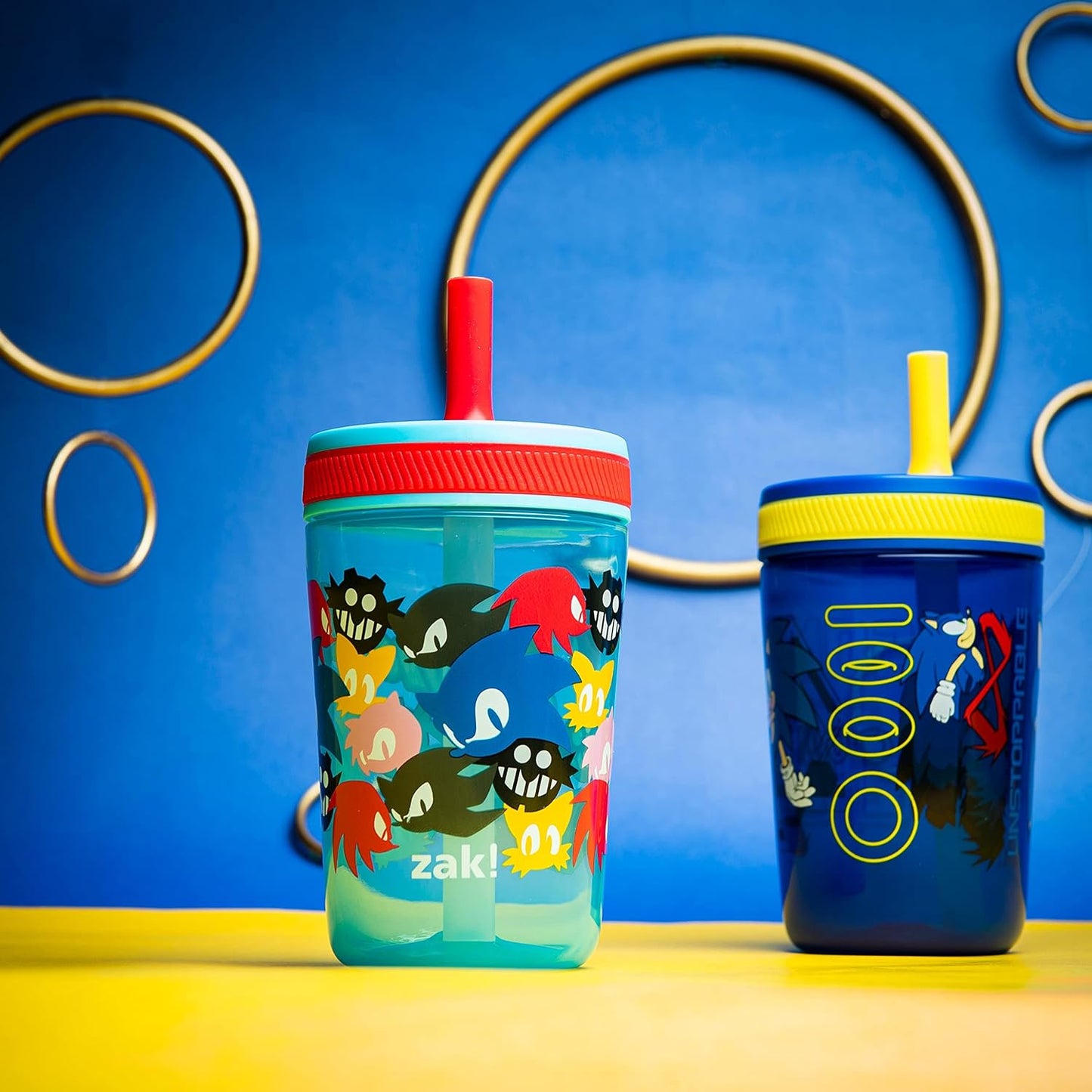 Zak Designs 15oz Bluey Kelso Tumbler Set, Leak-Proof Screw-On Lid with Straw Made of Durable Plastic and Silicone, Perfect Bundle for Kids, 2 Count (Pack of 1) - Colors B