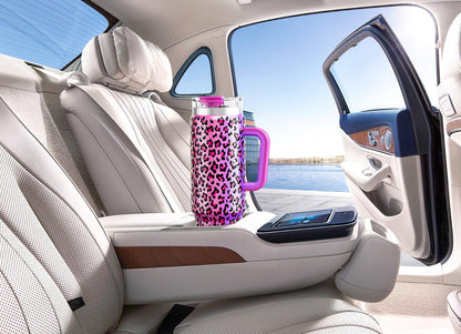 Meoky 32 oz Tumbler with Handle, Insulated Tumbler with Lid and Straw, Stainless Steel Travel Mug, Keeps Cold for 24 Hours, 100% Leak Proof, Fits in Car Cup Holder (Night)