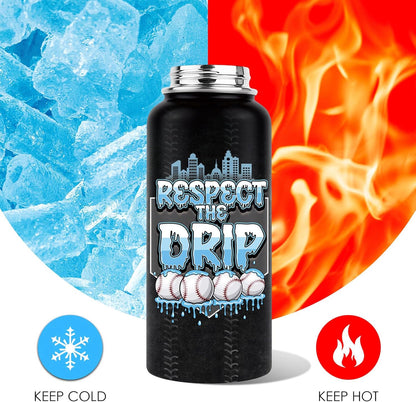 Pickleball Water Bottle 32oz | Insulated Stainless Steel Travel Tumbler with Lid Leak-Proof Keep Hot or Cold, BPA-Free |Dink Responsibly Gifts for Pickleball Lovers
