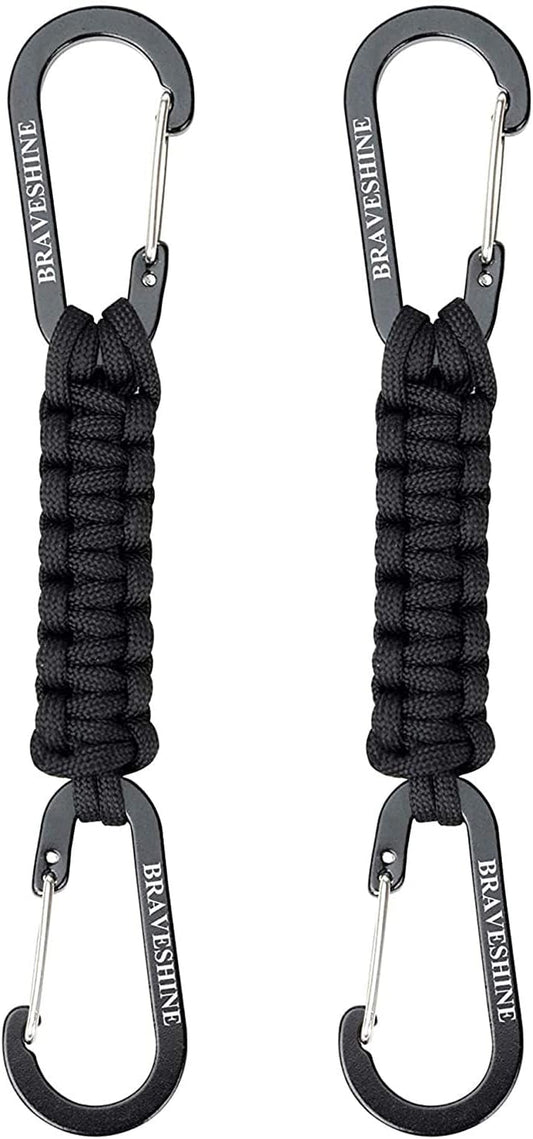 Paracord Keychain Carabiner Clip | D Ring Hanger Lanyard Hook