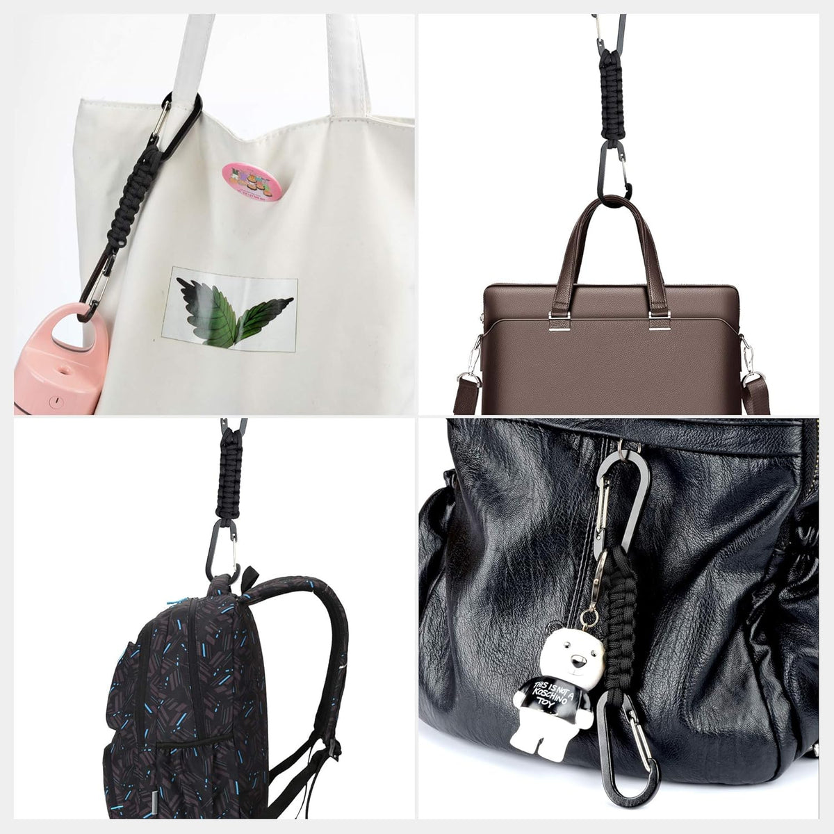 Paracord Keychain Carabiner Clip | D Ring Hanger Lanyard Hook