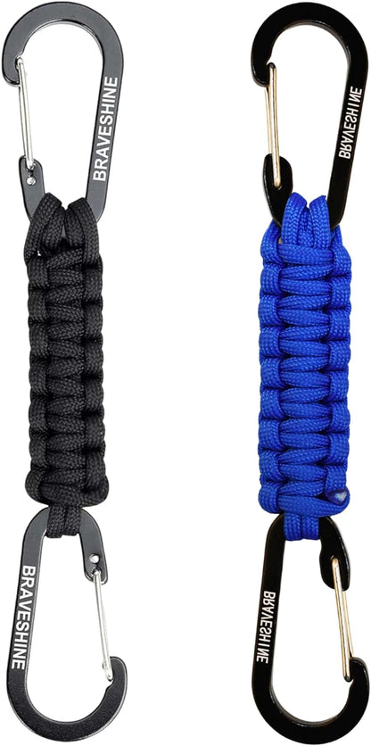 Paracord Keychain Carabiner Clip | D Ring Hanger Lanyard Hook