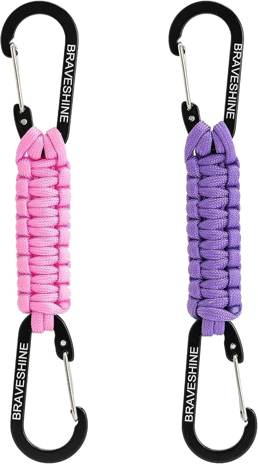 Paracord Keychain Carabiner Clip | D Ring Hanger Lanyard Hook
