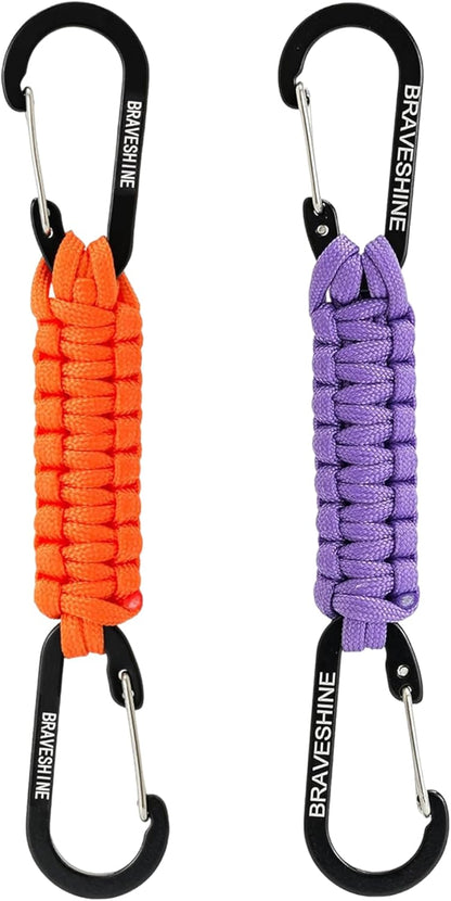 Paracord Keychain Carabiner Clip | D Ring Hanger Lanyard Hook