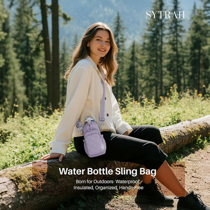 Water Bottle Bag Crossbody，Insulated Holder Purse
