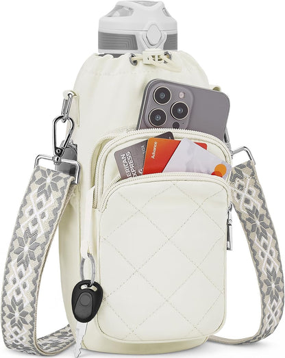 Water Bottle Bag Crossbody，Insulated Holder Purse