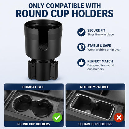 Car Cup Holder Expander, Large Cup Holder Extender for Car