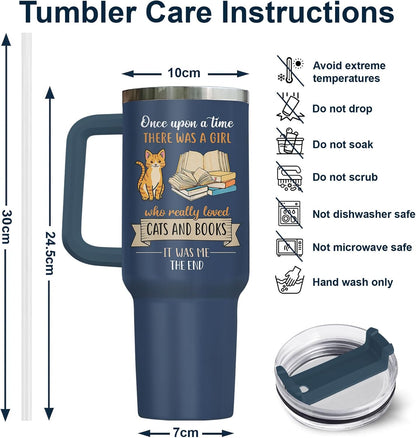 Funny Cat Will Not Harm My 40 oz Tumbler with Handle, Cat Lover Gift | Feline Lover Gift, Feline Kitty Whiskers Paw Meow Fur Baby Heifer Ranch Farmhouse Cattle Moo Tumbler