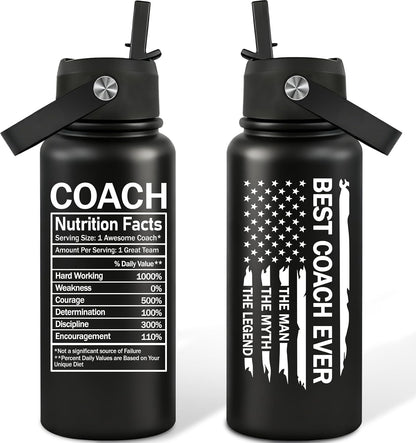 Coach Gifts for Men, Women - Coach Water Bottle 32 oz