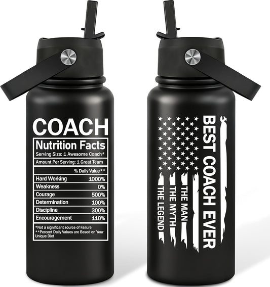 Coach Gifts for Men, Women - Coach Water Bottle 32 oz