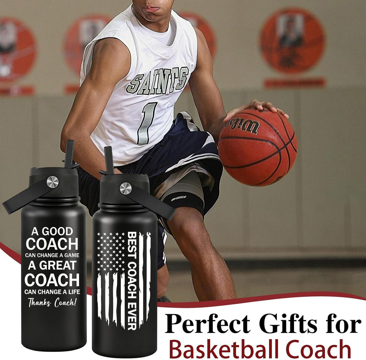 Coach Gifts for Men, Women - Coach Water Bottle 32 oz