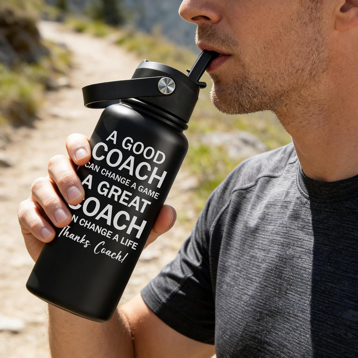 Coach Gifts for Men, Women - Coach Water Bottle 32 oz