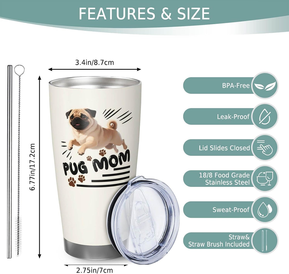 Shih Tzu Gifts for Women 20oz Tumbler, Gift for Shih Tzu Lovers | Lovely Shih Tzu Mom Mug Present, Heartfelt Gift for Female Shih Tzu Pet Owners