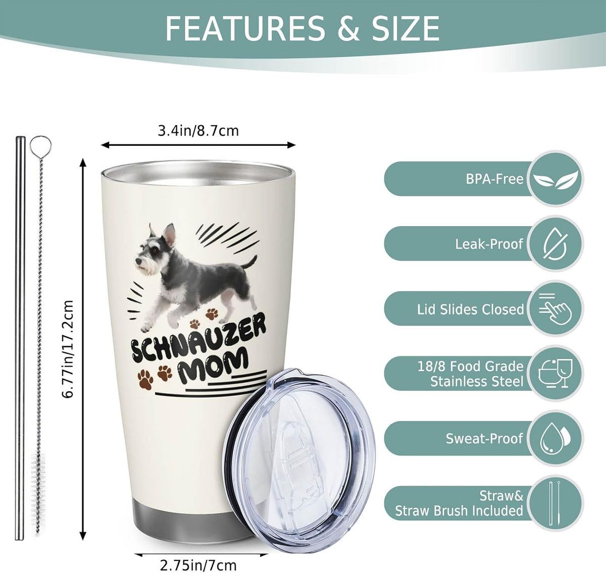 Shih Tzu Gifts for Women 20oz Tumbler, Gift for Shih Tzu Lovers | Lovely Shih Tzu Mom Mug Present, Heartfelt Gift for Female Shih Tzu Pet Owners