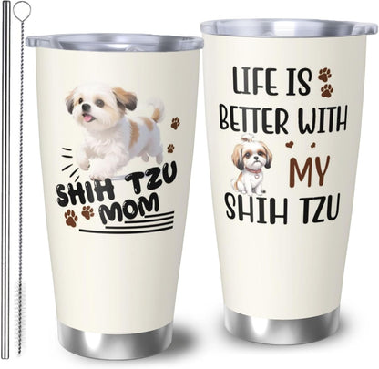 Shih Tzu Gifts for Women 20oz Tumbler, Gift for Shih Tzu Lovers | Lovely Shih Tzu Mom Mug Present, Heartfelt Gift for Female Shih Tzu Pet Owners
