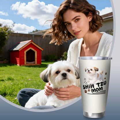 Shih Tzu Gifts for Women 20oz Tumbler, Gift for Shih Tzu Lovers | Lovely Shih Tzu Mom Mug Present, Heartfelt Gift for Female Shih Tzu Pet Owners