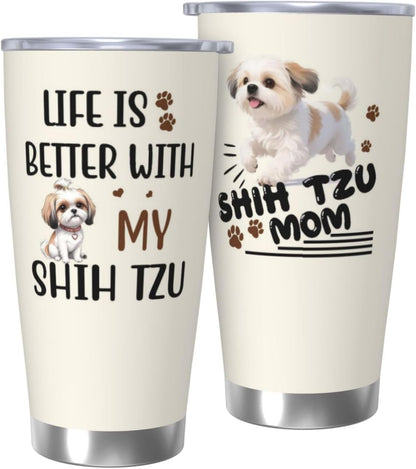 Shih Tzu Gifts for Women 20oz Tumbler, Gift for Shih Tzu Lovers | Lovely Shih Tzu Mom Mug Present, Heartfelt Gift for Female Shih Tzu Pet Owners