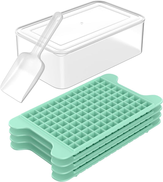 Mini Ice Cube Tray for Freezer: Small Ice Trays for Freezer with Bin - 117×4PCS Easy Release Nugget Ice Tray - Crushed Ice Tray with Container