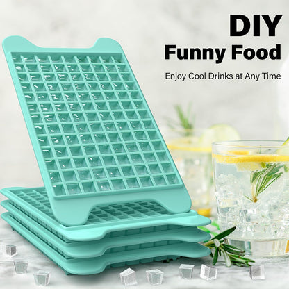 Mini Ice Cube Tray for Freezer: Small Ice Trays for Freezer with Bin - 117×4PCS Easy Release Nugget Ice Tray - Crushed Ice Tray with Container