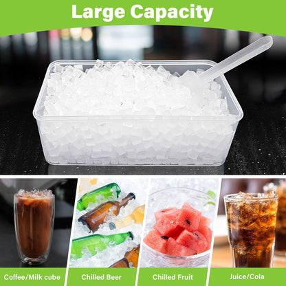 Mini Ice Cube Tray for Freezer: Small Ice Trays for Freezer with Bin - 117×4PCS Easy Release Nugget Ice Tray - Crushed Ice Tray with Container