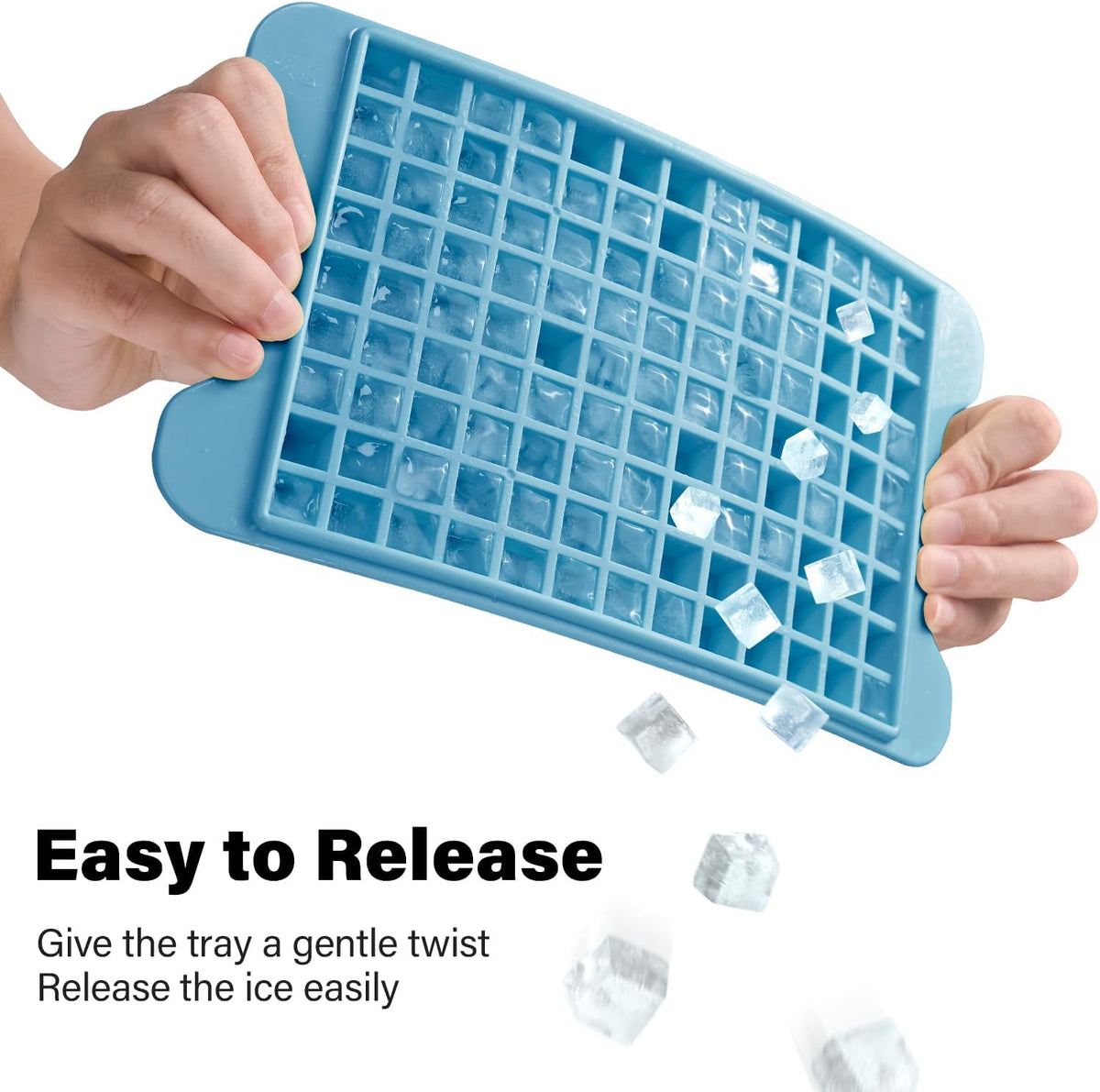 Mini Ice Cube Tray for Freezer: Small Ice Trays for Freezer with Bin - 117×4PCS Easy Release Nugget Ice Tray - Crushed Ice Tray with Container