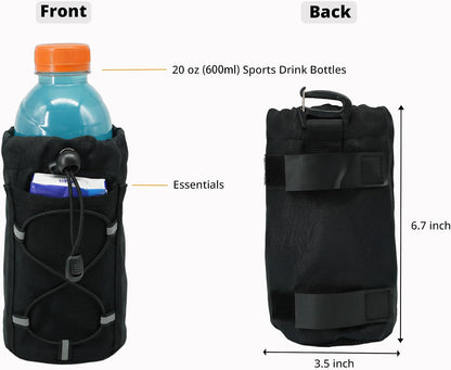 Ultralight Backpack Strap Water Bottle Holder – Front Access, Fits 16–24oz