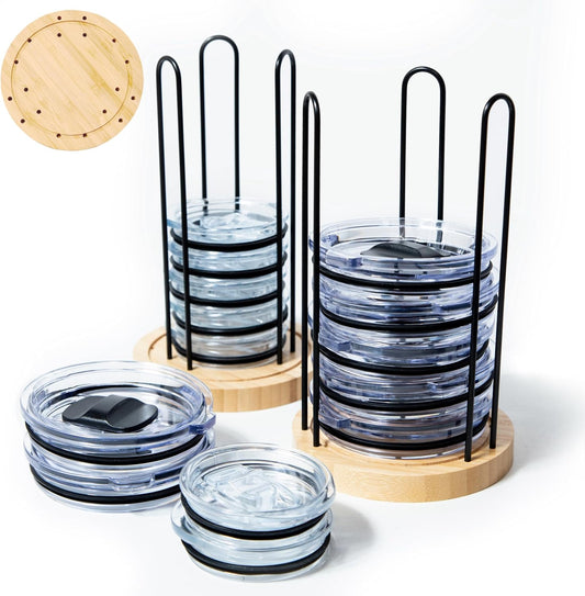 2PC Tumbler Lid Organizer, Cup Lid Organizer, Holds up to 20 Lids