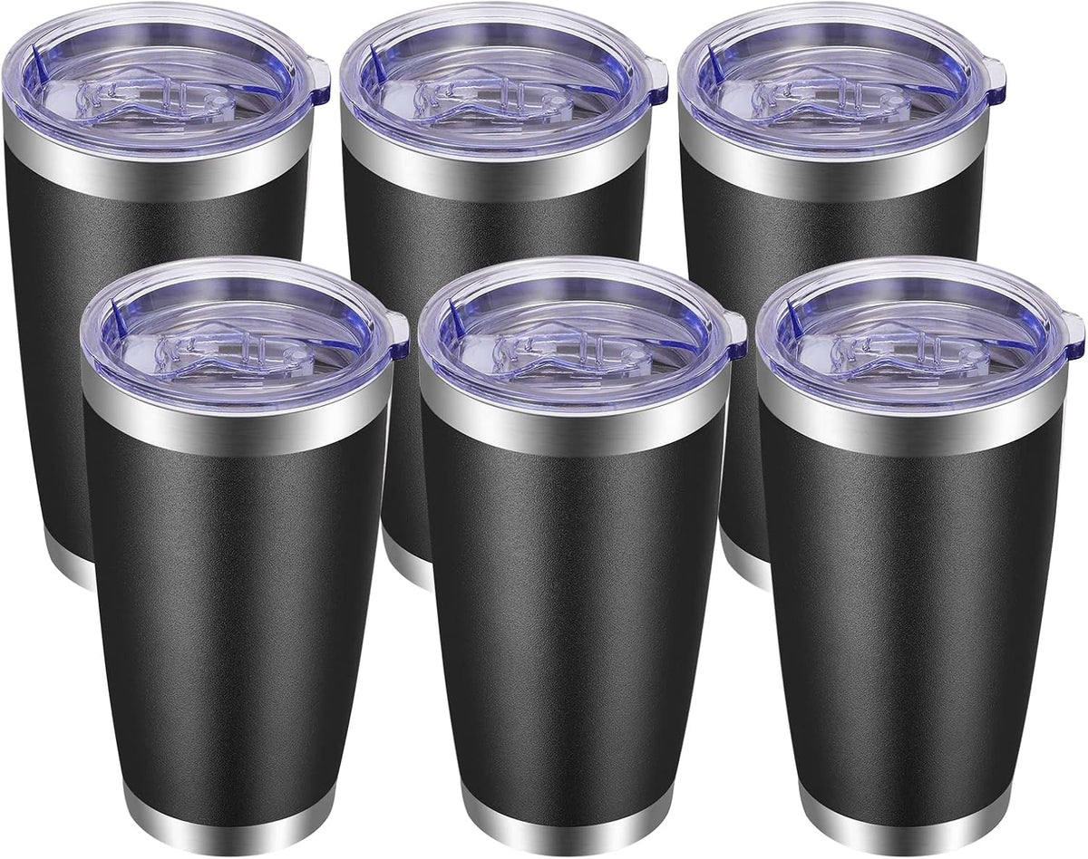 20oz Tumbler with Lid and Straw Stainless Steel Tumbler Cup Vacuum Insulated Double Wall Travel Coffee Mug Powder Coated Coffee Cup, Sky Blue, 1 Pack