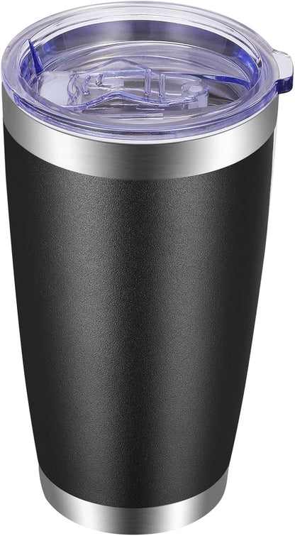 20oz Tumbler with Lid and Straw Stainless Steel Tumbler Cup Vacuum Insulated Double Wall Travel Coffee Mug Powder Coated Coffee Cup, Sky Blue, 1 Pack
