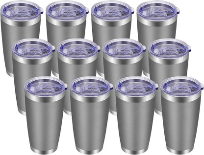 20oz Tumbler with Lid and Straw Stainless Steel Tumbler Cup Vacuum Insulated Double Wall Travel Coffee Mug Powder Coated Coffee Cup, Sky Blue, 1 Pack