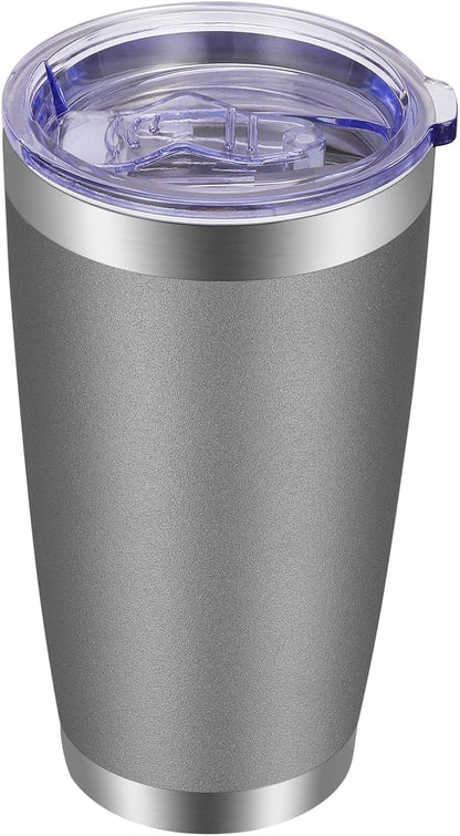 20oz Tumbler with Lid and Straw Stainless Steel Tumbler Cup Vacuum Insulated Double Wall Travel Coffee Mug Powder Coated Coffee Cup, Sky Blue, 1 Pack