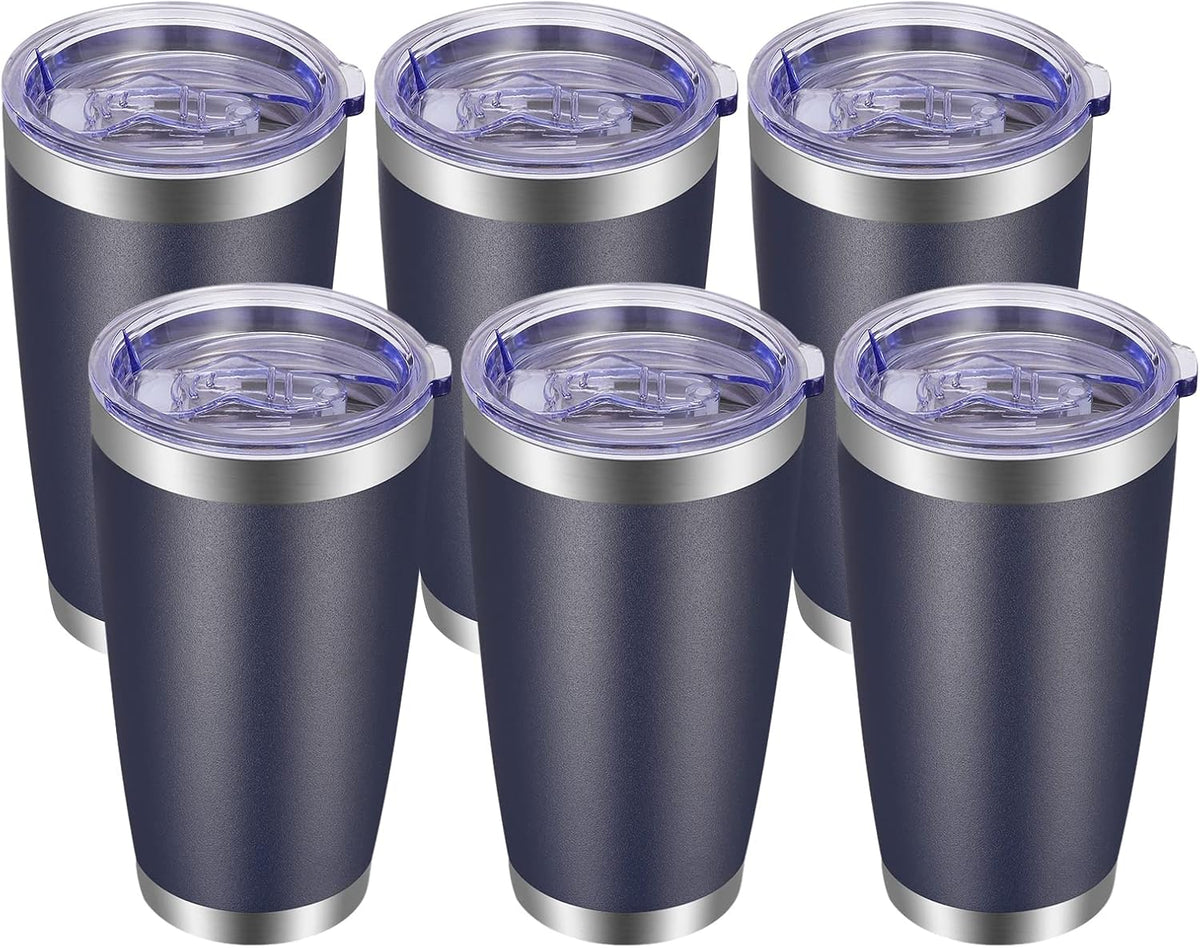 20oz Tumbler with Lid and Straw Stainless Steel Tumbler Cup Vacuum Insulated Double Wall Travel Coffee Mug Powder Coated Coffee Cup, Sky Blue, 1 Pack