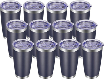 20oz Tumbler with Lid and Straw Stainless Steel Tumbler Cup Vacuum Insulated Double Wall Travel Coffee Mug Powder Coated Coffee Cup, Sky Blue, 1 Pack