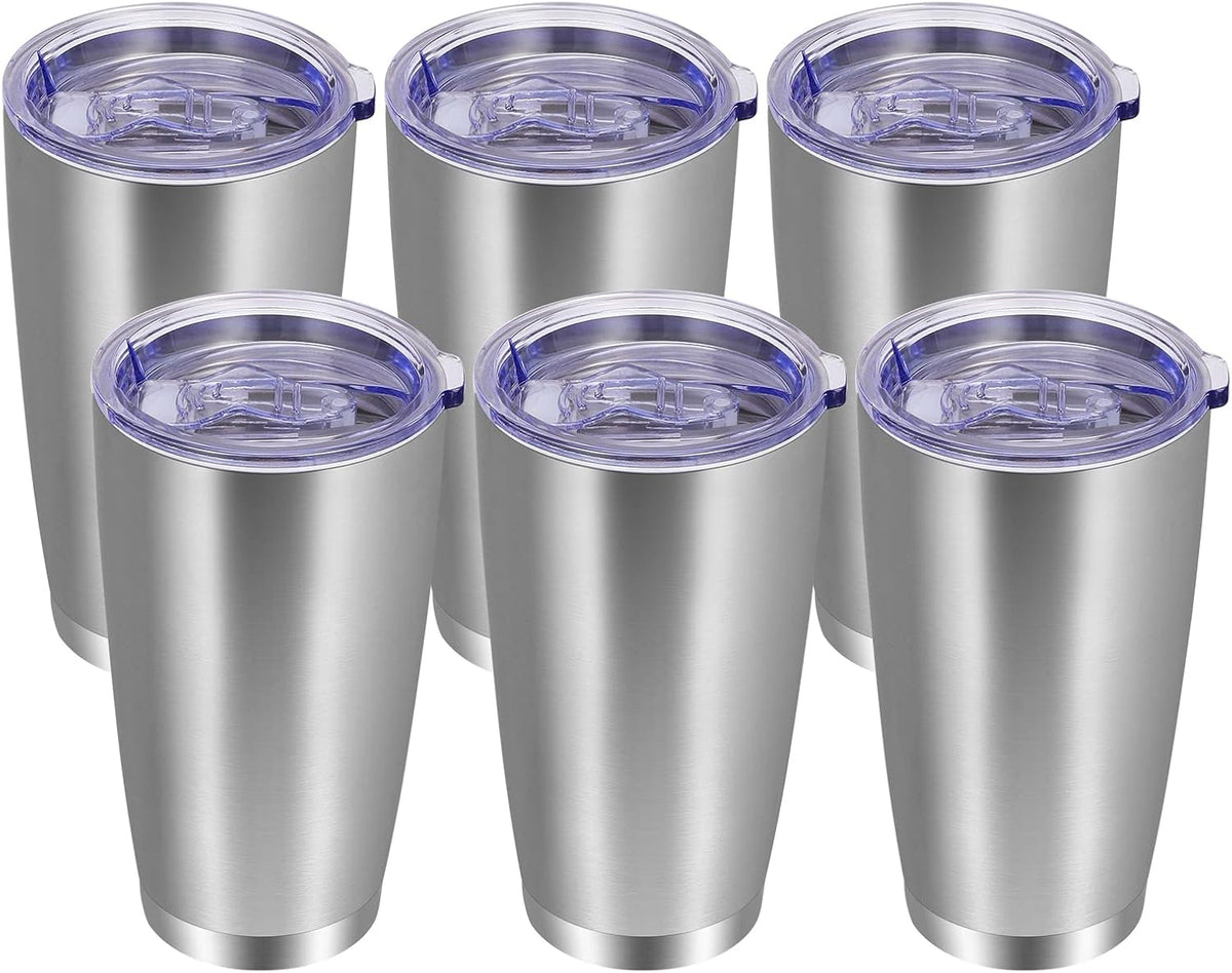 20oz Tumbler with Lid and Straw Stainless Steel Tumbler Cup Vacuum Insulated Double Wall Travel Coffee Mug Powder Coated Coffee Cup, Sky Blue, 1 Pack