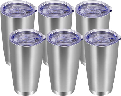 20oz Tumbler with Lid and Straw Stainless Steel Tumbler Cup Vacuum Insulated Double Wall Travel Coffee Mug Powder Coated Coffee Cup, Sky Blue, 1 Pack