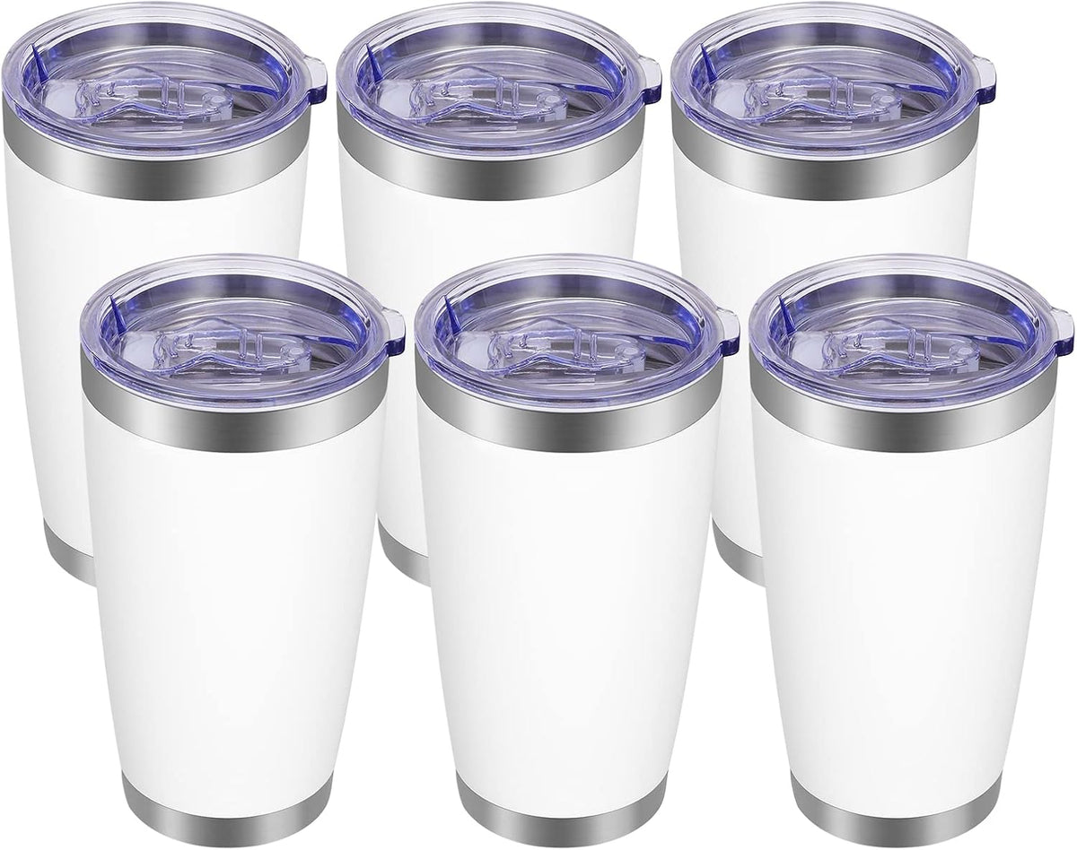20oz Tumbler with Lid and Straw Stainless Steel Tumbler Cup Vacuum Insulated Double Wall Travel Coffee Mug Powder Coated Coffee Cup, Sky Blue, 1 Pack