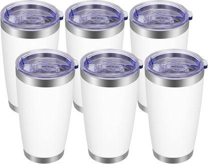 20oz Tumbler with Lid and Straw Stainless Steel Tumbler Cup Vacuum Insulated Double Wall Travel Coffee Mug Powder Coated Coffee Cup, Sky Blue, 1 Pack