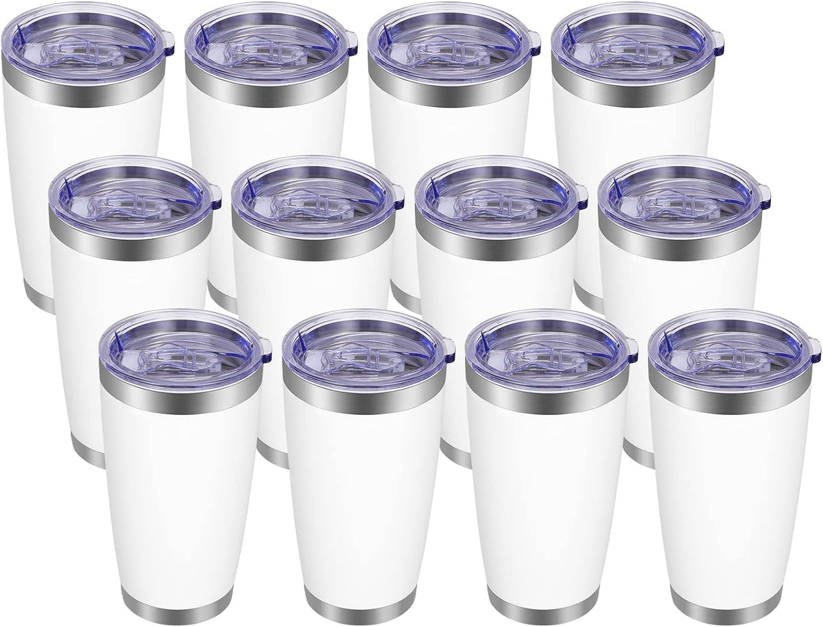 20oz Tumbler with Lid and Straw Stainless Steel Tumbler Cup Vacuum Insulated Double Wall Travel Coffee Mug Powder Coated Coffee Cup, Sky Blue, 1 Pack