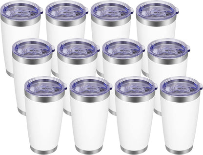 20oz Tumbler with Lid and Straw Stainless Steel Tumbler Cup Vacuum Insulated Double Wall Travel Coffee Mug Powder Coated Coffee Cup, Sky Blue, 1 Pack